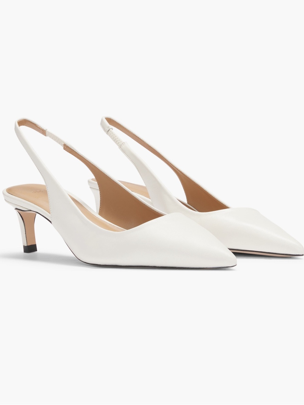 NEW BOSS Janet Slingback Pointed Toe Pump in Open White